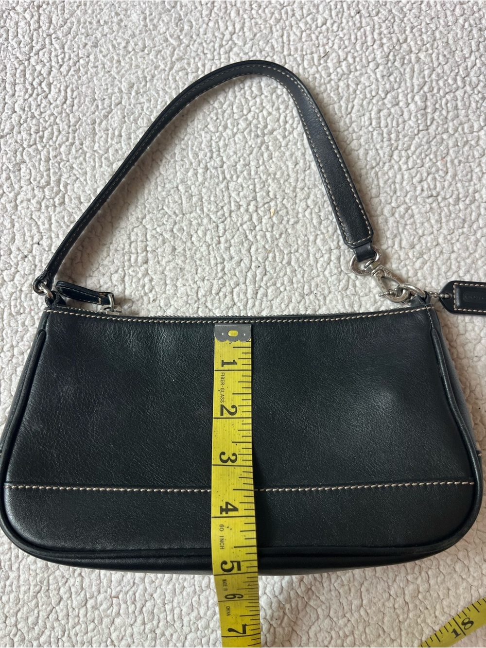 COACH HAMPTON DEMI BAG BLACK LEATHER SMALL SHOULDER BAG - Picture 7 of 7